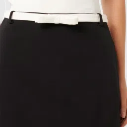 Forever New Black Solid Skirt with Belt image 4