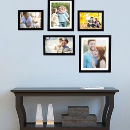 Art Street Black Solid Set Of 5 Wall Photo Frames-picture-48