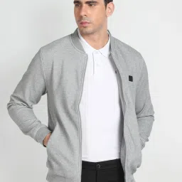 Arrow Sport Grey Regular Fit Bomber Jacket image 4