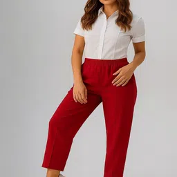 GAB Women Relaxed-Fit Straight-Leg Lounge Slip-On Pure Cotton Pants-image-25