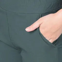 Comfort Lady Women Pack Of 2 Linen Cotton Elastic Waist Pencil Trousers image 5