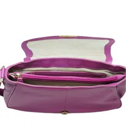 RI2K London Purple Leather Medium Cross Body Bag image 4