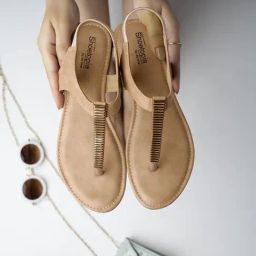 Shoetopia Women's Beige Sling Back Sandals-picture-29