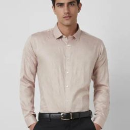 Van Heusen Beige Cotton Slim Fit Printed Shirt-picture-40