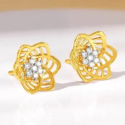 GIVA Lab Grown Diamond 14k (585) Gold Earrings for Women-picture-12