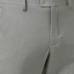 Van Heusen Grey Blended Slim Fit Solid Trousers image 4