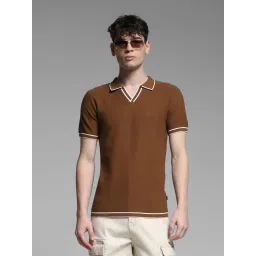 Jack & Jones Brown Cotton Regular Fit Polo T-Shirt image 4