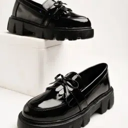 Shoetopia Women's Black Casual Loafers-picture-14