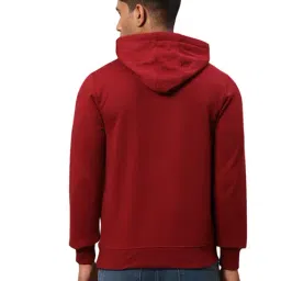 Park Avenue Red Slim Fit Printed Hooded Sweatshirt image 2