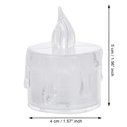 eCraftIndia White Plastic Crystal Dripping Acrylic LED Tea Light Candle - Set of 4 image 4