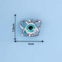 Taraash 925 Sterling Silver Butterfly Evil Eye Enamel Chain Pendant with Stud Earrings Set for Kids image 4