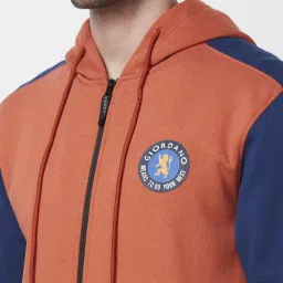 Giordano Orange Regular Fit Colour Block Hooded Sweatshirt image 4