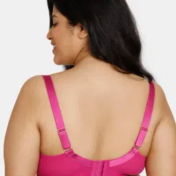 Zivame Dark Pink Floral Full Coverage Double Layered Bra image 2