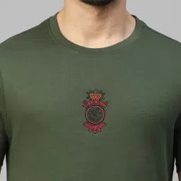 Royal Enfield MLG Dark Olive Regular Fit Logo Crew T-Shirt image 4