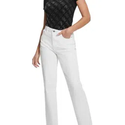 Guess Women's Black Cotton Monogram Slim Fit T-Shirt image 3