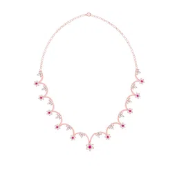 giva Sterling Silver Rose Gold Leafy Floral Necklace for Women and Girls image 4