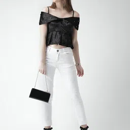 KASSUALLY Black Embellished Top image 4