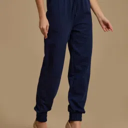 Kazo Navy Blue Printed Joggers image 4