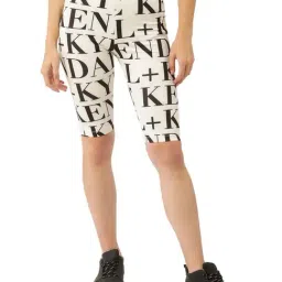 KENDALL + KYLIE White High Rise Sports Shorts-image-60