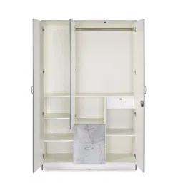 Nilkamal Marbito 3 Door Wardrobe With Mirror (White) image 4