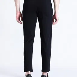 Crocodile Black Cotton Solid Regular Fit Track Pants image 2