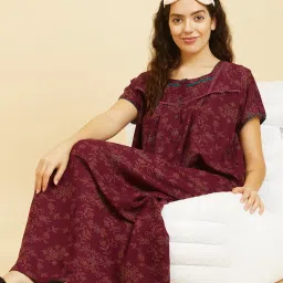 Sweet Dreams Maroon Printed Nighty image 4