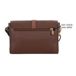 Baggit Brown Textured Small Cross Body Bag image 4