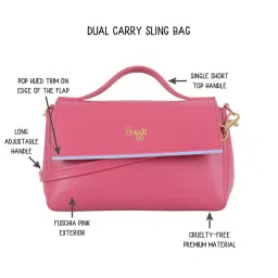 Baggit Pink Solid Large Cross Body Bag image 4