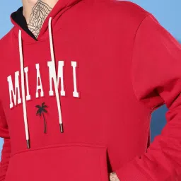 Dillinger Red Loose Fit Printed Hooded Sweatshirt image 4