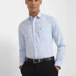 Allen Solly Blue Cotton Slim Fit Striped Shirt-picture-15