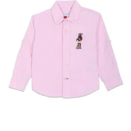 U.S. Polo Assn. Kids Pink Solid Full Sleeves Shirt-picture-21