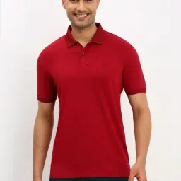 Allen Solly Red Cotton Regular Fit Polo T-Shirt-image-21