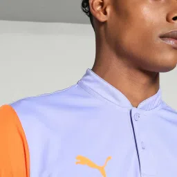 Puma Teamsport Purple & Orange Regular Fit Colour Block Sports T-Shirt image 4