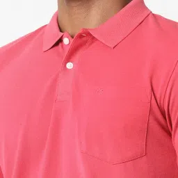 Peter England Pink Regular Fit Polo T-Shirt image 4