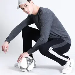 Crocodile Black Cotton Solid Regular Fit Track Pants image 5