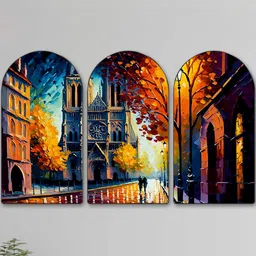 SAF Multicoloured Set of 3 Piece MDF Other Wall Paintings-picture-11