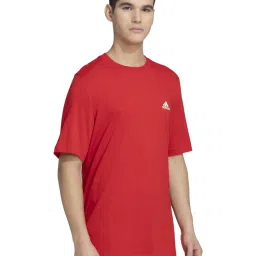 Adidas Red Cotton Regular Fit Sports T-Shirt image 4