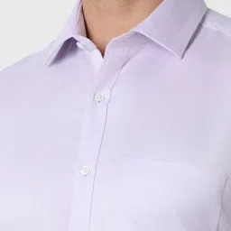 Van Heusen Purple Cotton Regular Fit Texture Shirt image 4