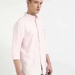 Tommy Hilfiger Pink Sugar Cotton Slim Fit Striped Shirt image 4