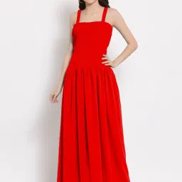 PATRORNA Red Regular Fit Tulip Gown-picture-20