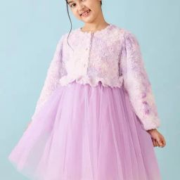 StyloBug Girls Purple Embroidery Dress-picture-22