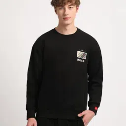 The Bear House Black Cotton Regular Fit Printed Sweatshirt-picture-24