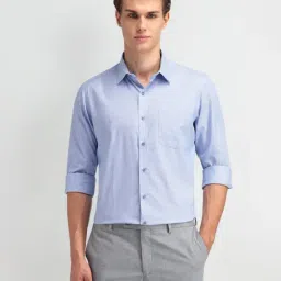 Arrow Blue Cotton Slim Fit Checks Shirt-picture-33