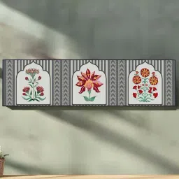 Art Street Grey Canvas Traditional Indian Lotus Motif Painting image 4