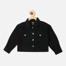 Vitamins Girls Black Solid Full Sleeves Jacket-picture-10