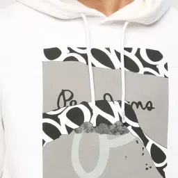 Pepe Jeans White Regular Fit Printed Hooded Sweatshirt image 4