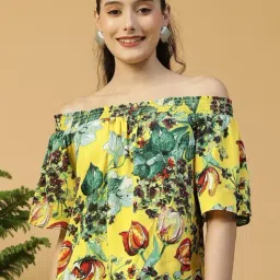 Oxolloxo Yellow Regular Fit Floral Top-image-26