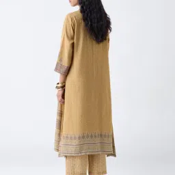 Utsa by Westside Mustard Printed A-Line Kurta image 2
