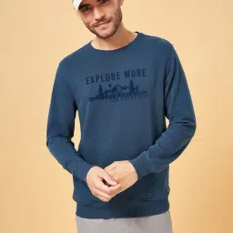 Urban Ranger by Pantaloons Teal Regular Fit Printed Sweatshirt image 4