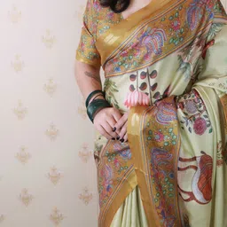 all about you Ethnic Motifs Silk Blend Tussar Saree image 3